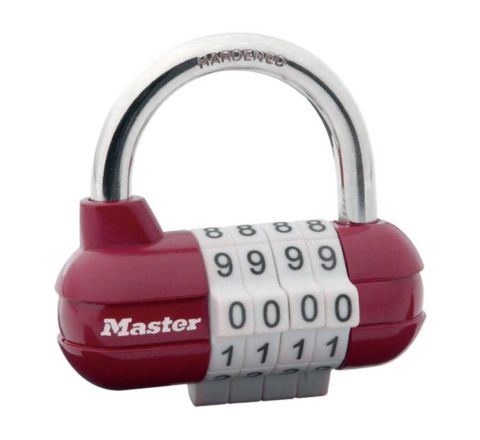 Kłódka zamykana na kod masterlock 1523D bordowa