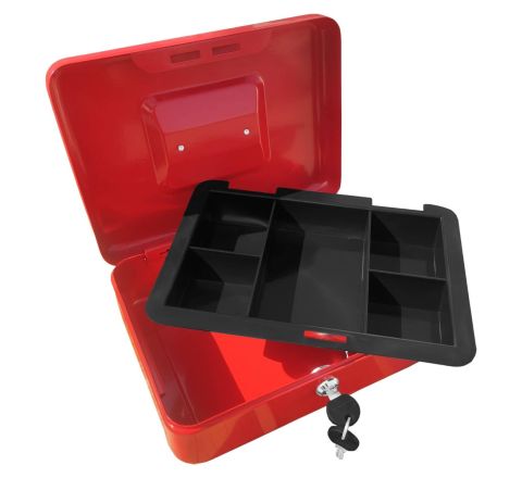 Czerwona kasetka metalowa na pieniądze CashBox 5025