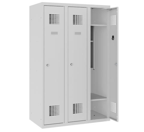 Szafka metalowa potrójna z miejscem na książki