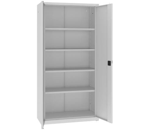 metalowa szafa aktowa do biura z 4 półkami przestawnymi RODO SBM 203 M LX