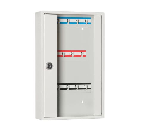 Szafka na klucze SK 15/S z haczykami mocowanymi na stałe przeszklona LEOMAR