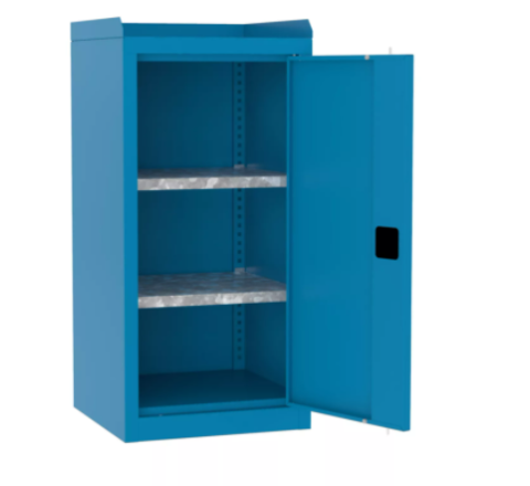 Metalowa szafka warsztatowa SMD515/3 dwie polki rant boczny