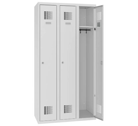 SUM 330 W st Szafa metalowa 90 cm dla 3 pracowników - 3-drzwiowa