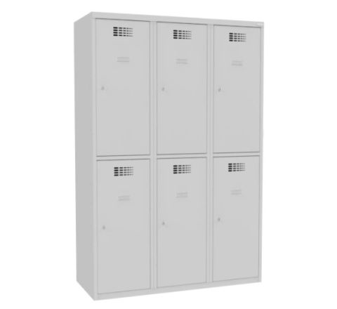 Metalowa szafa szatniowa z nóżkami - 6 komór 120 cm Sus 432 W ST