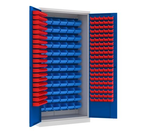 Szafa warsztatowa Swm 205 z pojemnikami szaro-niebieska