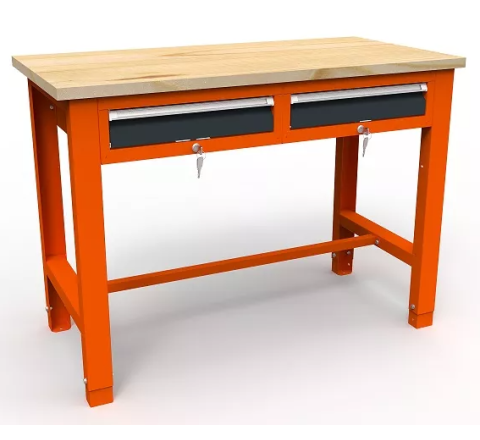 Stół narzędziowy SWT  12/02 'DWÓJKA' do warsztatu blat drewniany