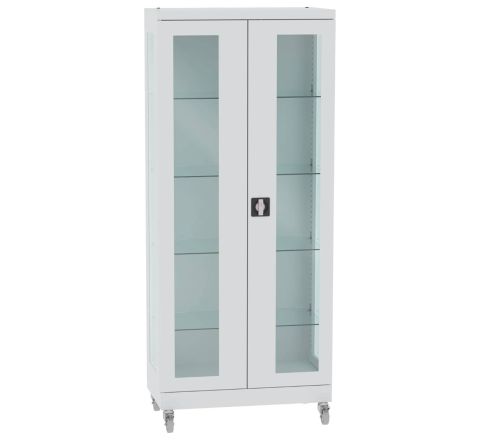 Witryna metalowa lekarska przeszklona na kółkach Malow SML 105