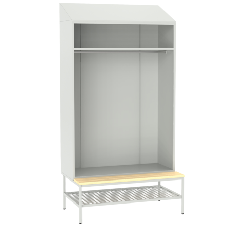 Otwarta szafka SZOS 0 szatniowa z drewnianym siedziskiem Malow