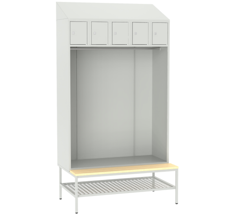 Otwarta szafka SZOS 5 szatniowa z 5 schowkami na klucz metalowa