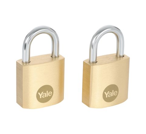 Zestaw dwóch kłódeczek mosiężnych Yale Y110B/25/113/2