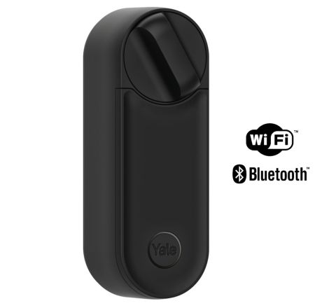 Zestaw zamka elektronicznego Linus Smart Lock L2 z akumulatorem oraz pojedynczym Yale Dot'em - kolor czarny (05/103210/MB)