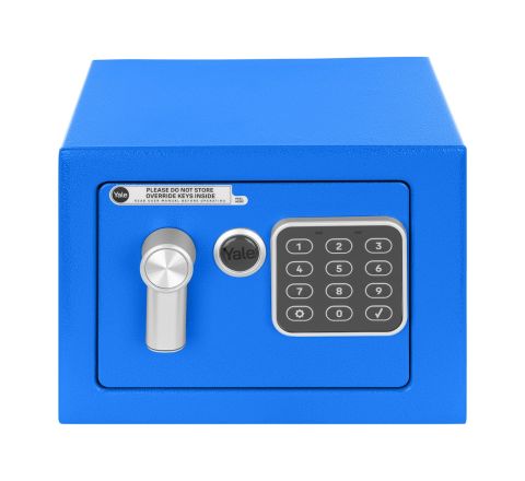 YSV/170/DB2 Mały sejf domowy z zamkiem elektronicznym Yale - niebieski