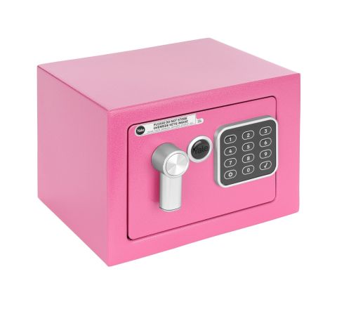 YSV/170/DB1 Mały sejf domowy z zamkiem elektronicznym Yale - różowy
