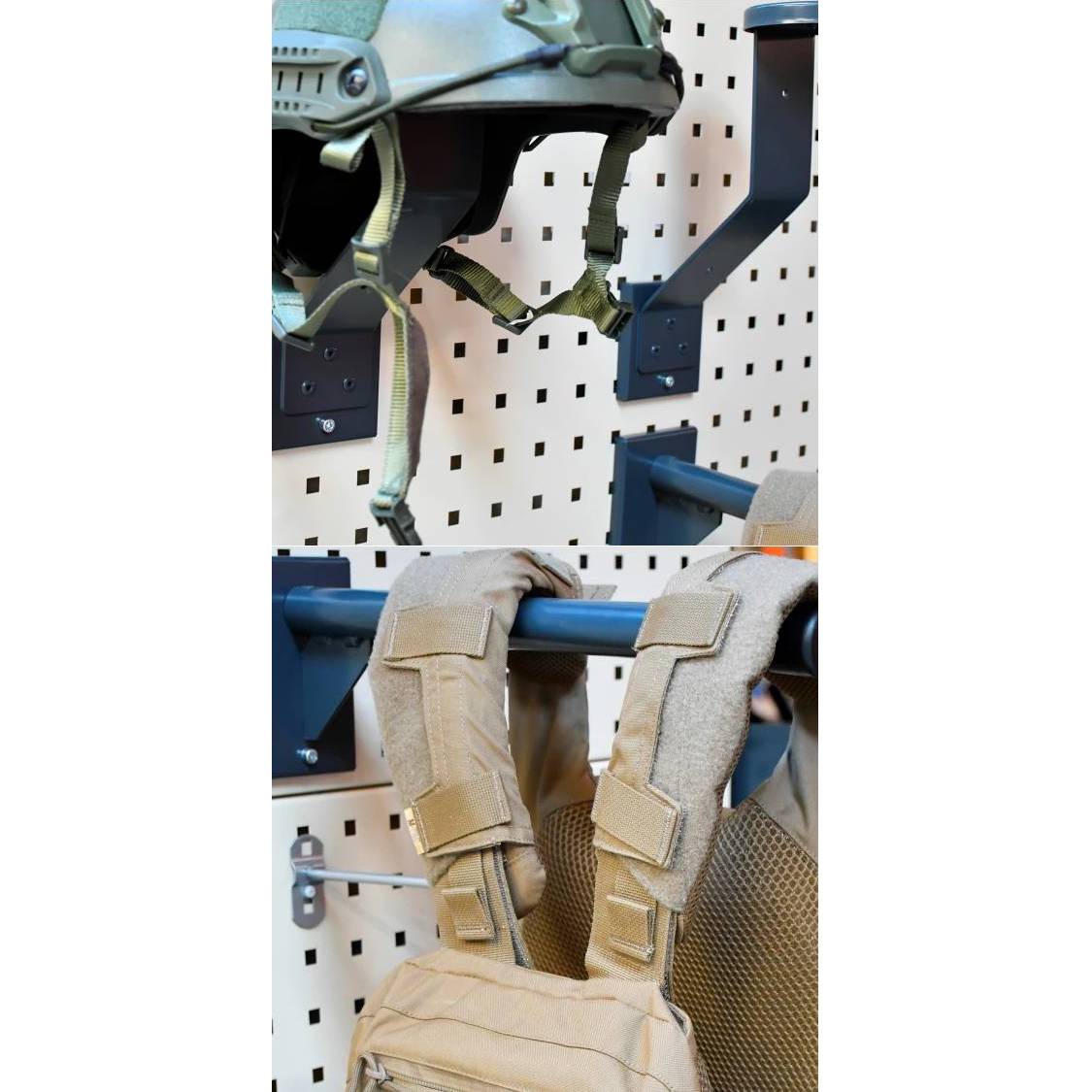 Q-SYSTEM oraz wieszaki na umundurowanie w szafie metalowej wojskowej QST 212